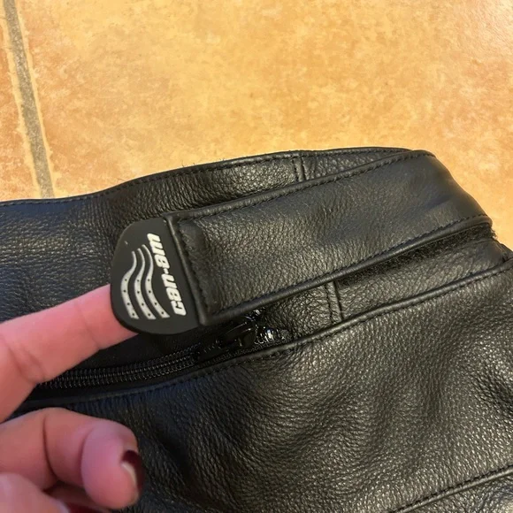 New Can-am performance Black Leather Motorcycle Pants - Picture 7 of 10